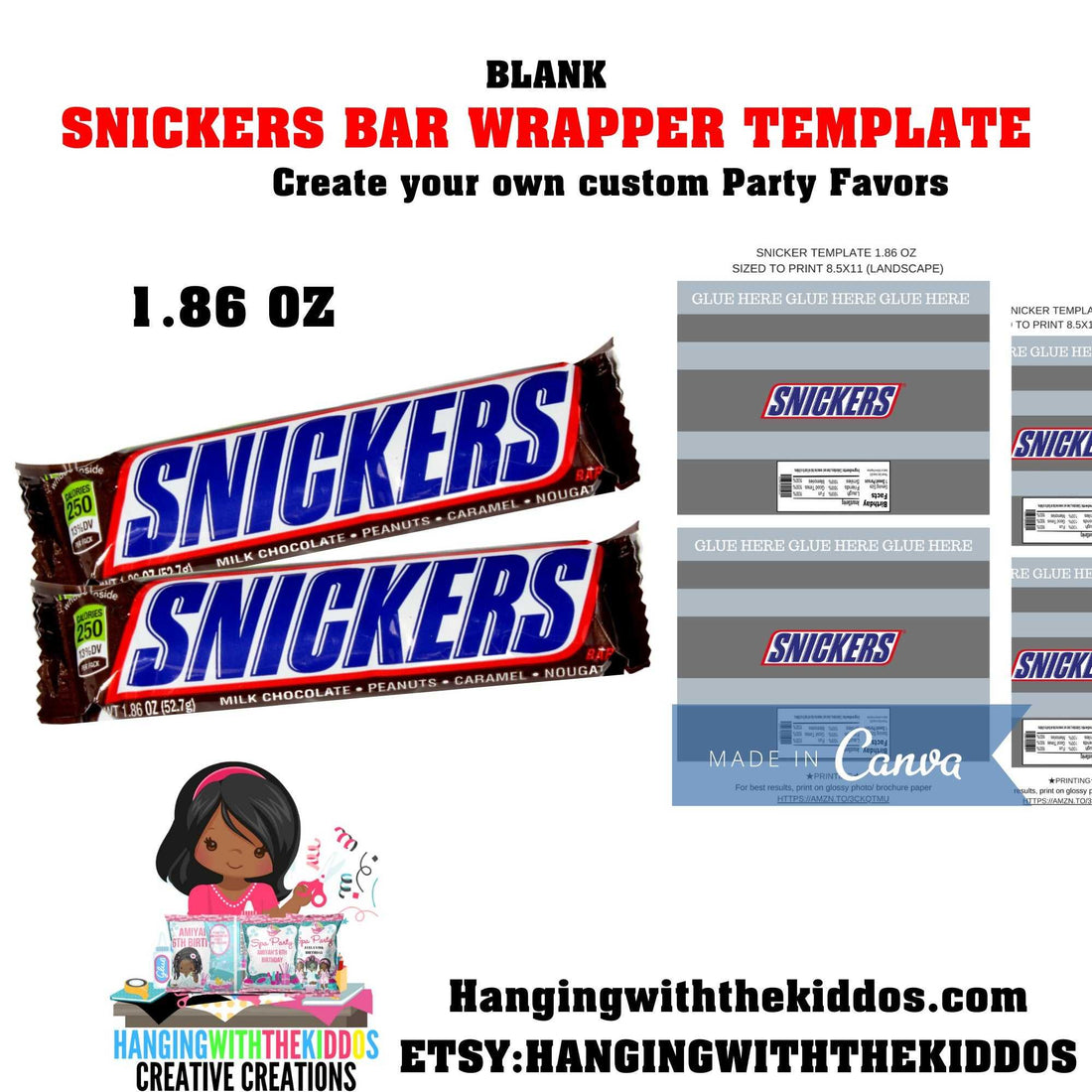 Snickers Candy Bar Wrapper Template