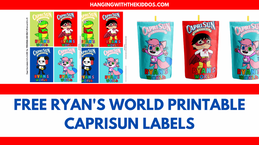 Free Ryan's World Printable Capri sun Label Template Juice Labels