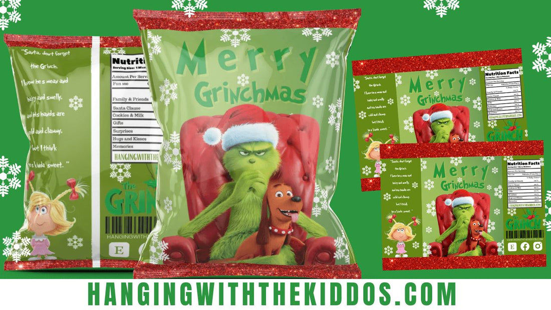 Merry Grinchmas Free Party Favors  Chip Bags Printable