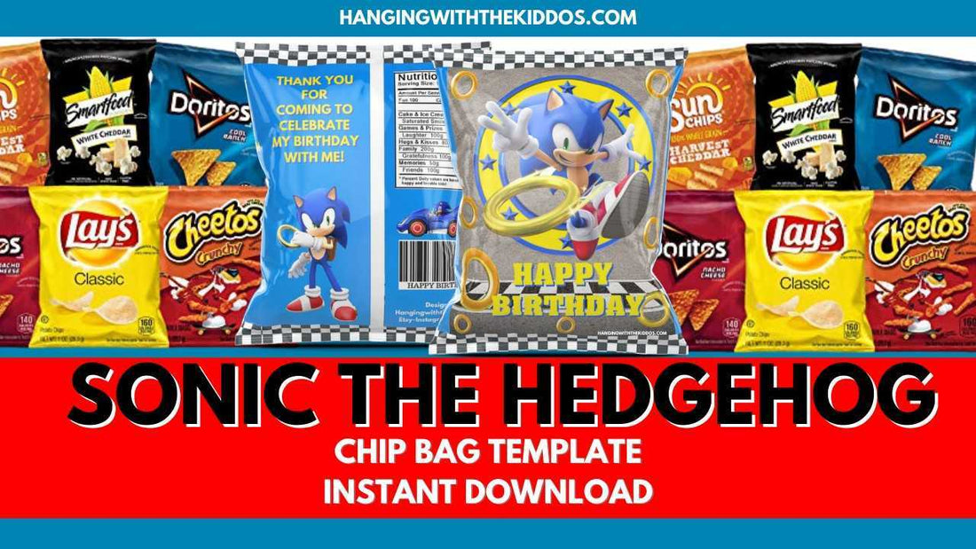 Free Sonic The Hedgehog Party Favor Chip Bag Template