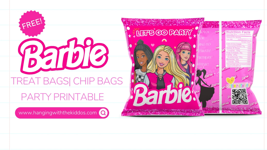 Free Barbie Party Printable Treat Bag| Chip Bag:Add a Magical Touch to Your Celebration!