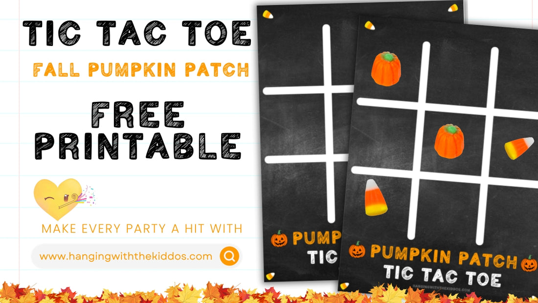 Free Fall Pumpkin Patch Tic Tac Toe game Party Favor Printable