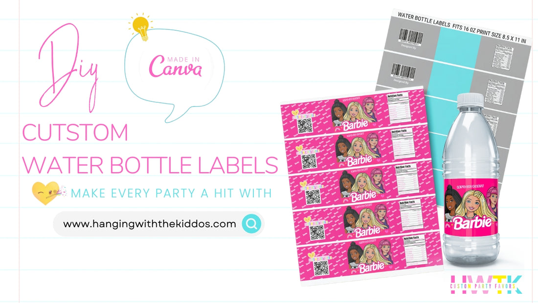 Video Tutorial: How to Make Custom Party Favors Water Bottle Labels using Canva