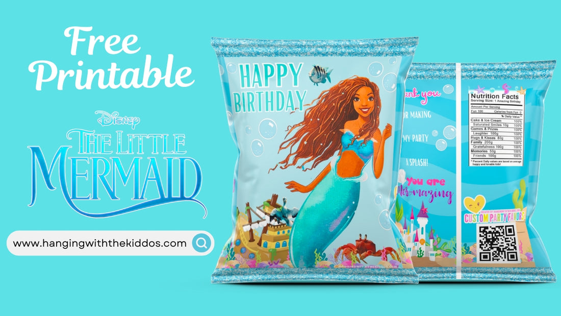 The Little Mermaid Free Party Printable Treat Bag| Chip Bag 2023