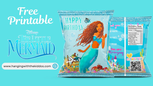 The Little Mermaid Free Party Printable Treat Bag| Chip Bag 2023