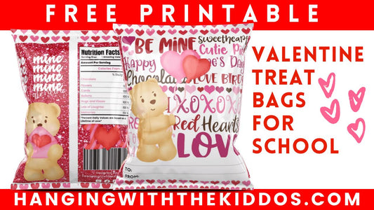 Valentines Day Treat Bags For School Free Printable Chip-Favor Bags
