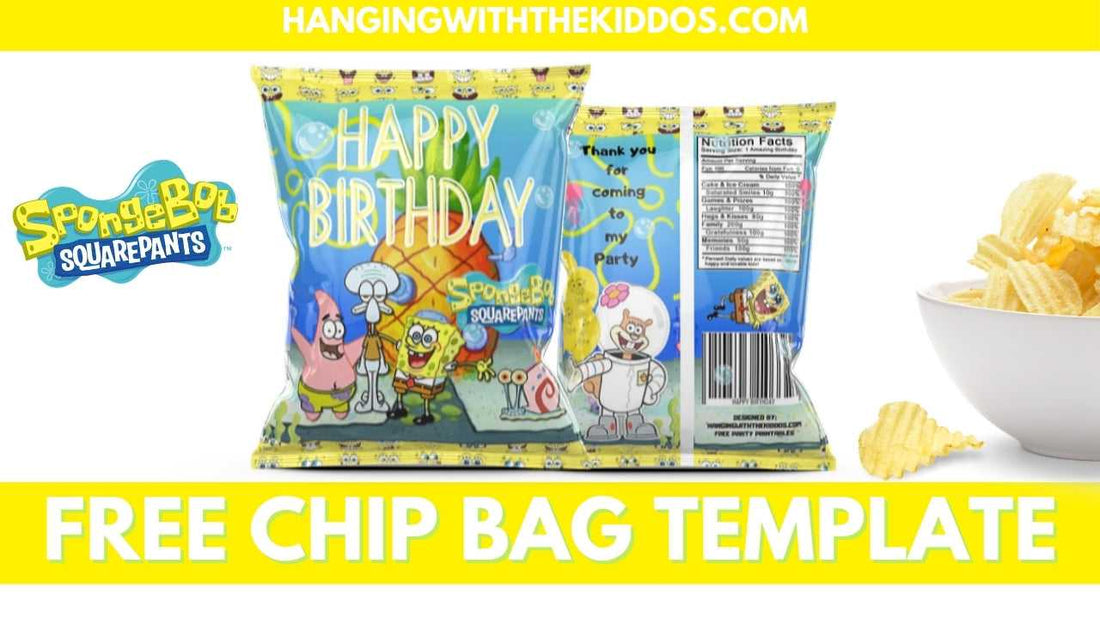 Free SpongeBob Treat Bags Printable| Chip Bags