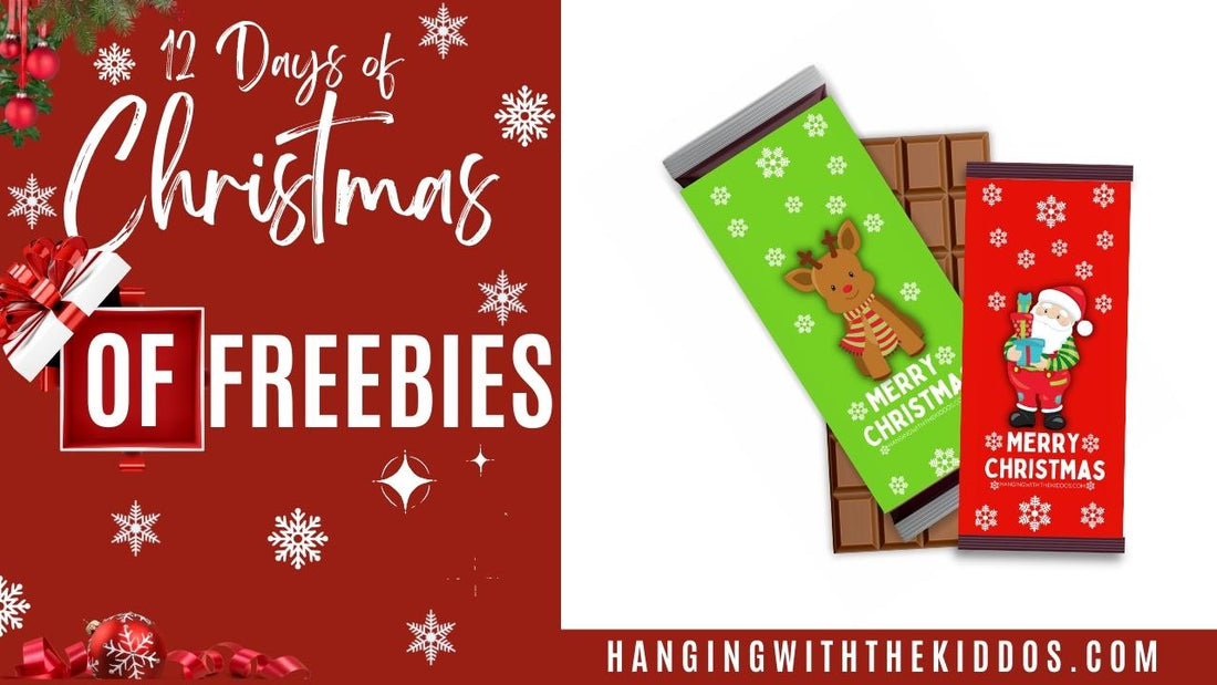 Free Christmas Printable: Chocolate Candy Bar Wrappers|12 Days of Christmas Freebies