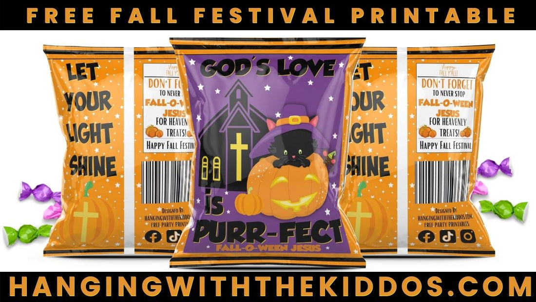 Free Fall Festival Printable Free Chip Bag| Religious Halloween Favor Bags