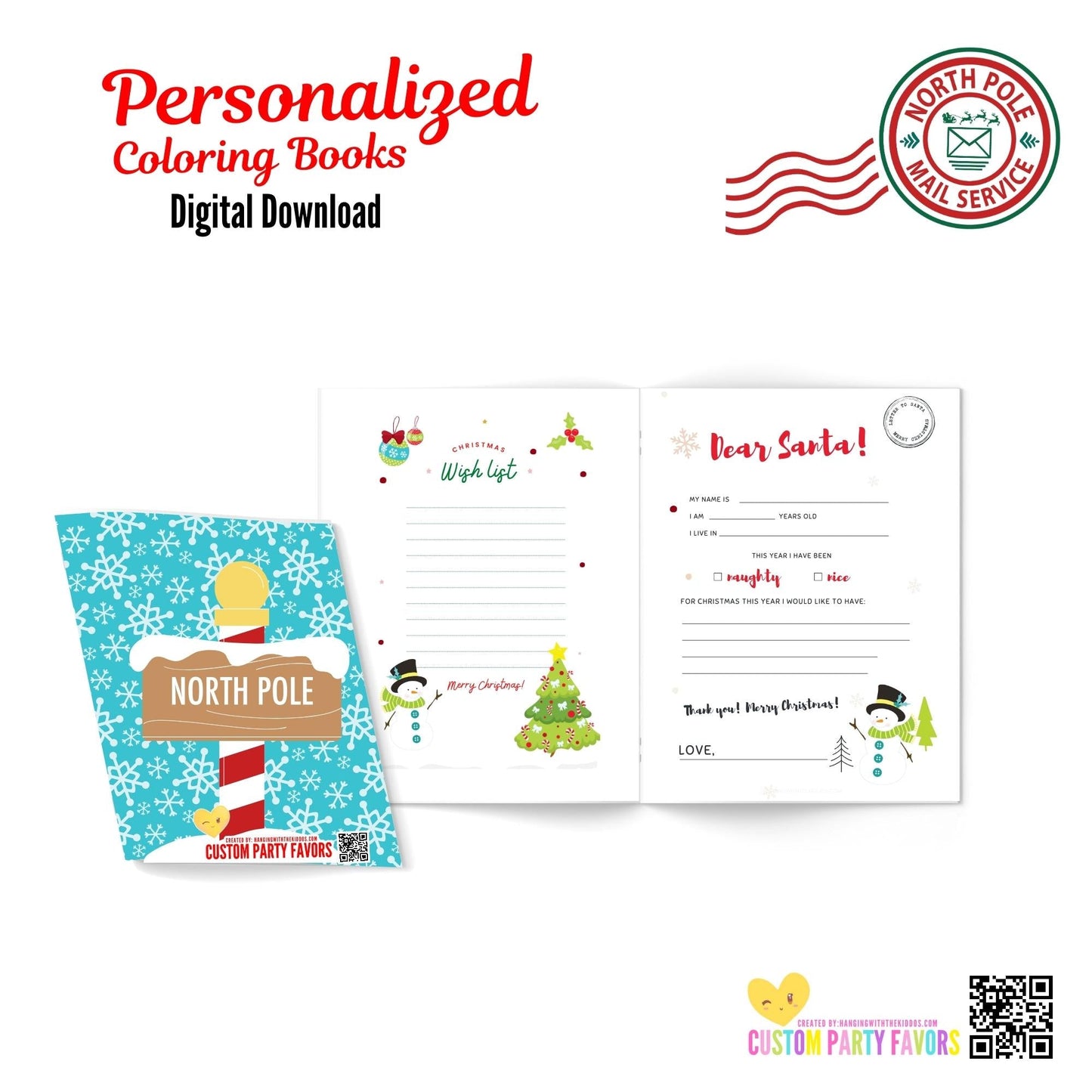 Digital Download|Personalized Christmas Coloring & Activity Books|04