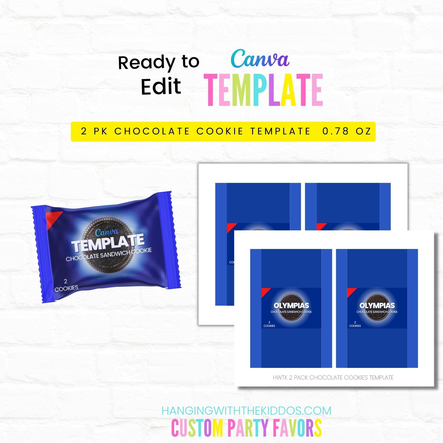 2 PK CHOCOLATE COOKIE WRAPPER TEMPLATE
