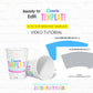 Paper Cup Wrapper Template 9 oz