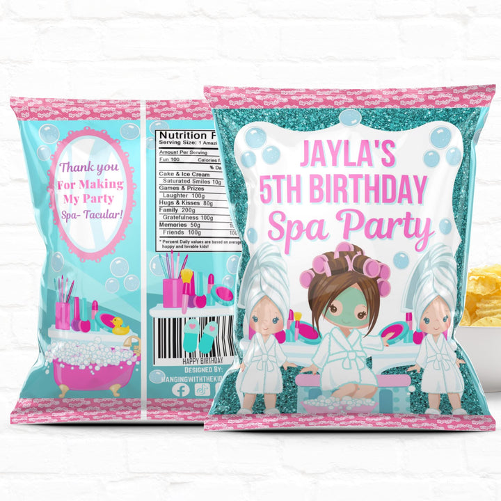 Spa Party Custom Party Favor Treat Bags|Chip Bags