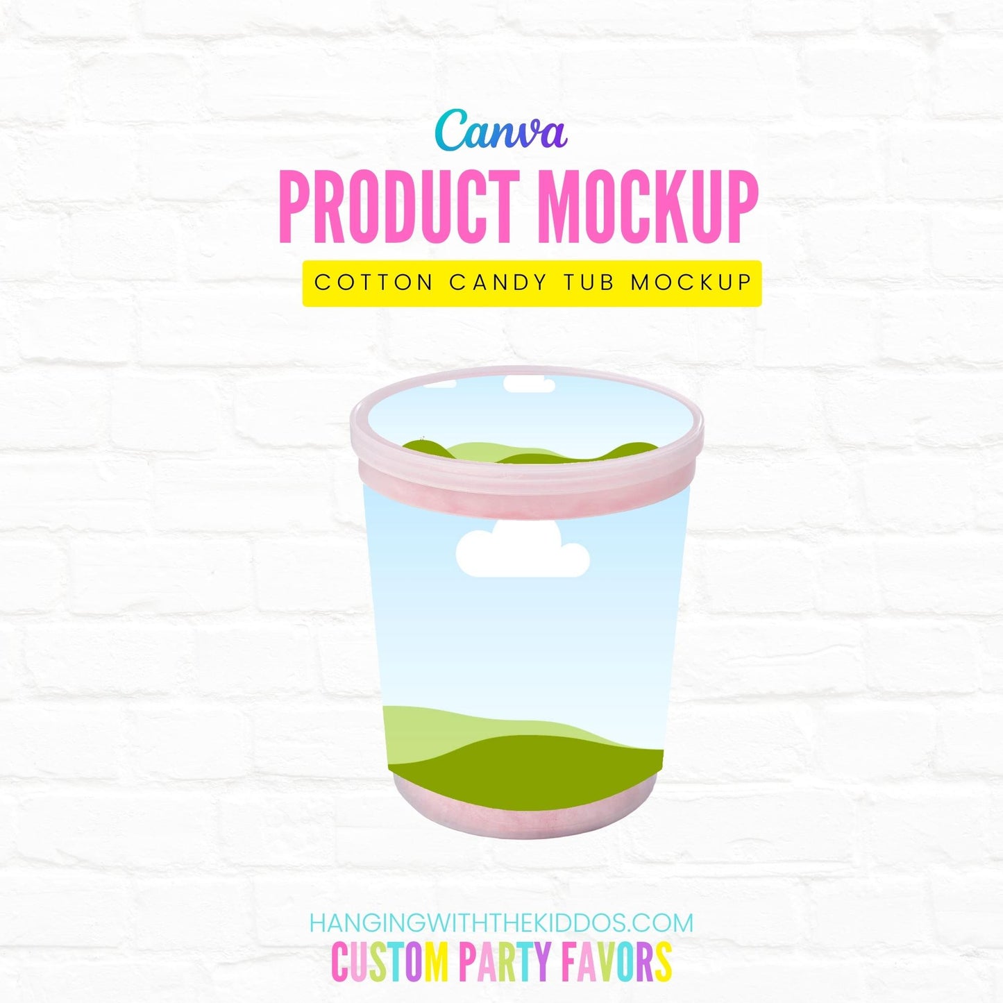 Cotton Candy Tub Mockup|Canva Template