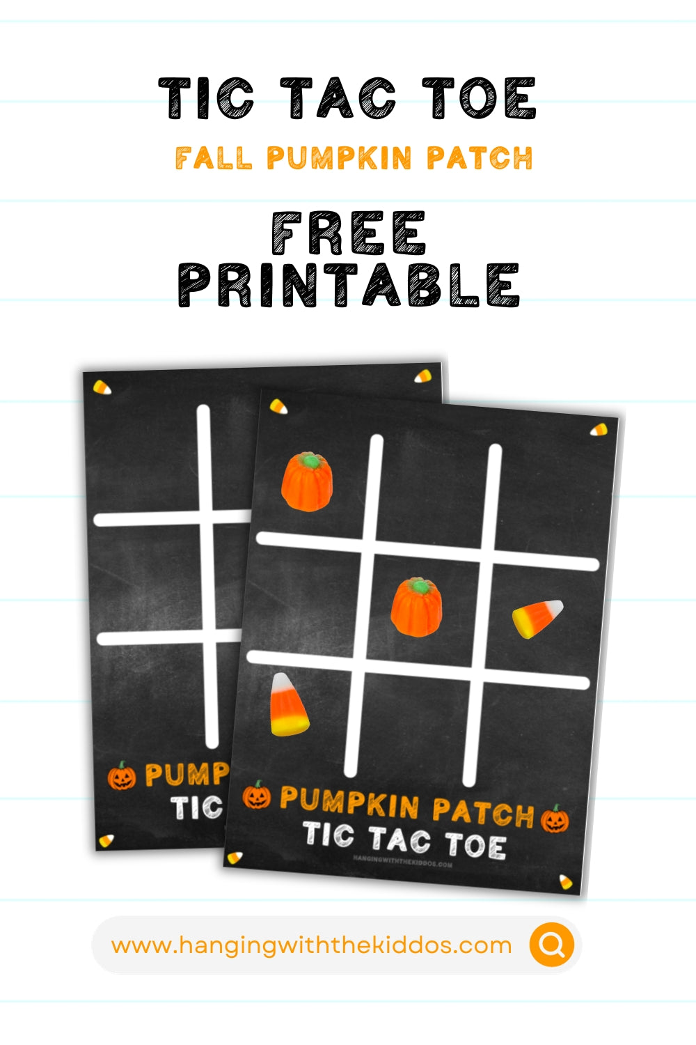 Printable Pumpkin Patch Tic Tac Toe Game Party Favor