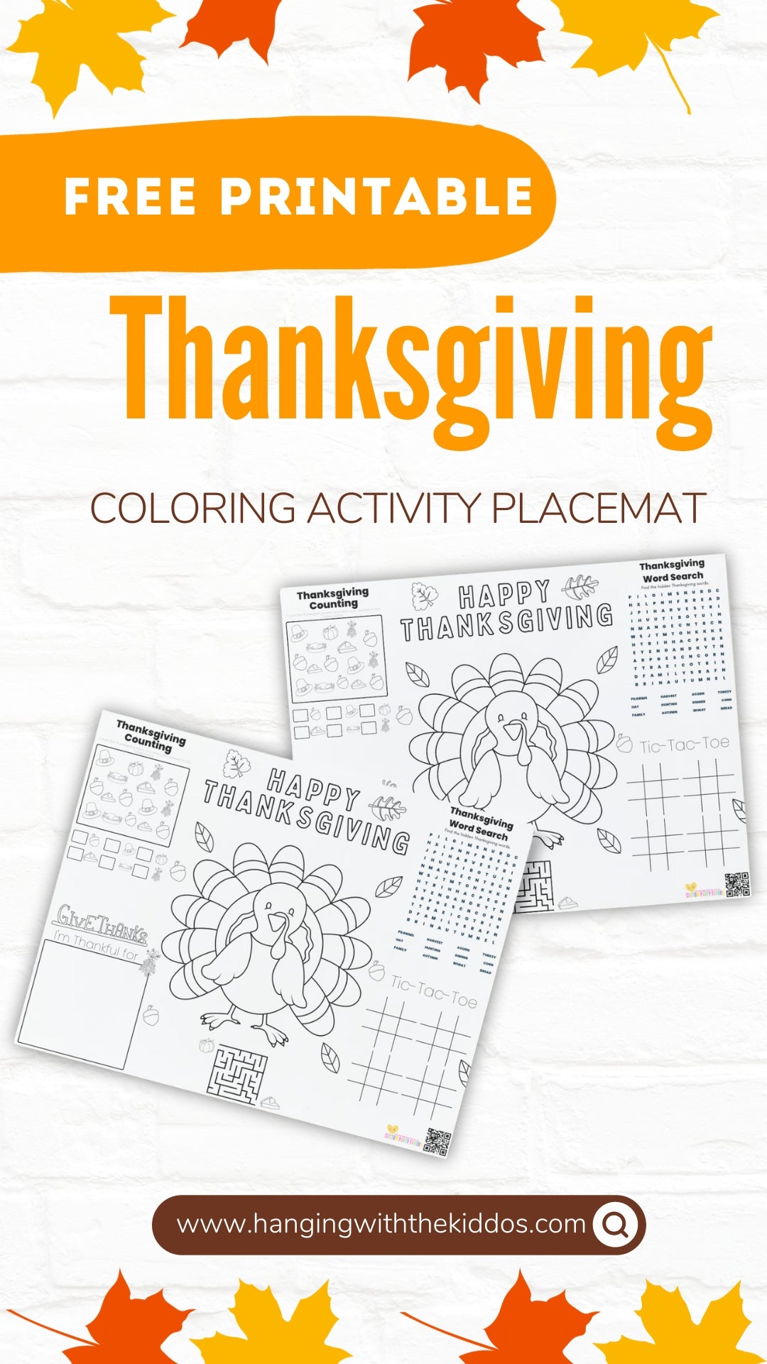 Thanksgiving Coloring Activity Placemat