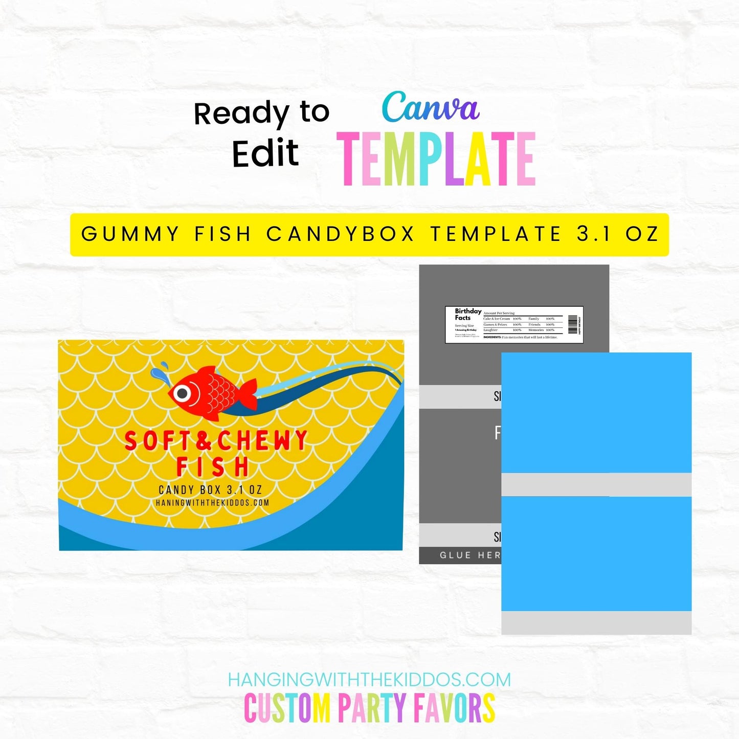 GUMMY FISH Candy Box Template