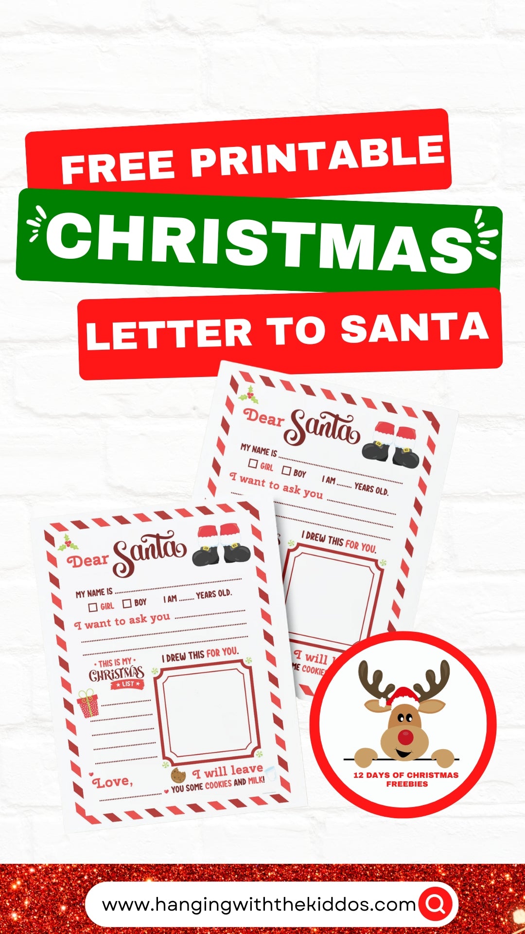 Letter to Santa for Kids! | 12 Days of Christmas Freebies