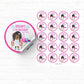 Girls Spa Party  2" Personalized Round Stickers|03
