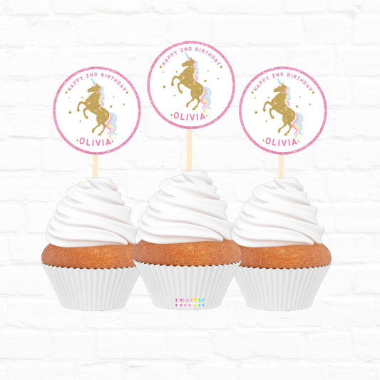 Personalized Cupcake Toppers 12pc
