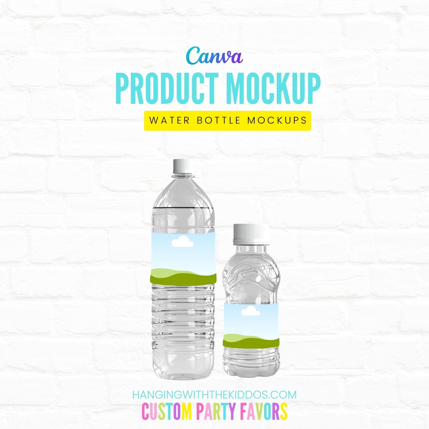 Water Bottle Mockup 16 0Z & 8 OZ|Canva Template
