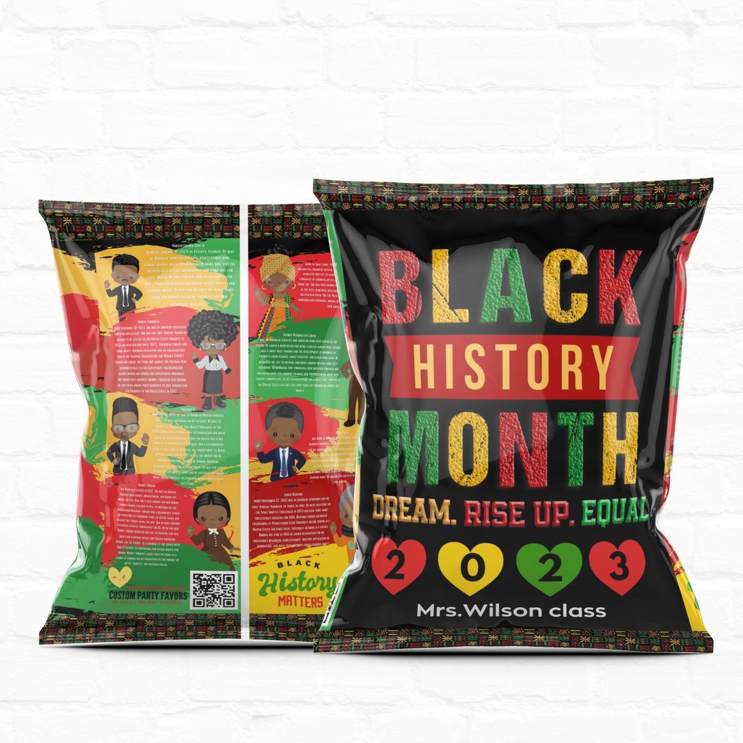 Black History Month Custom Chip Bags