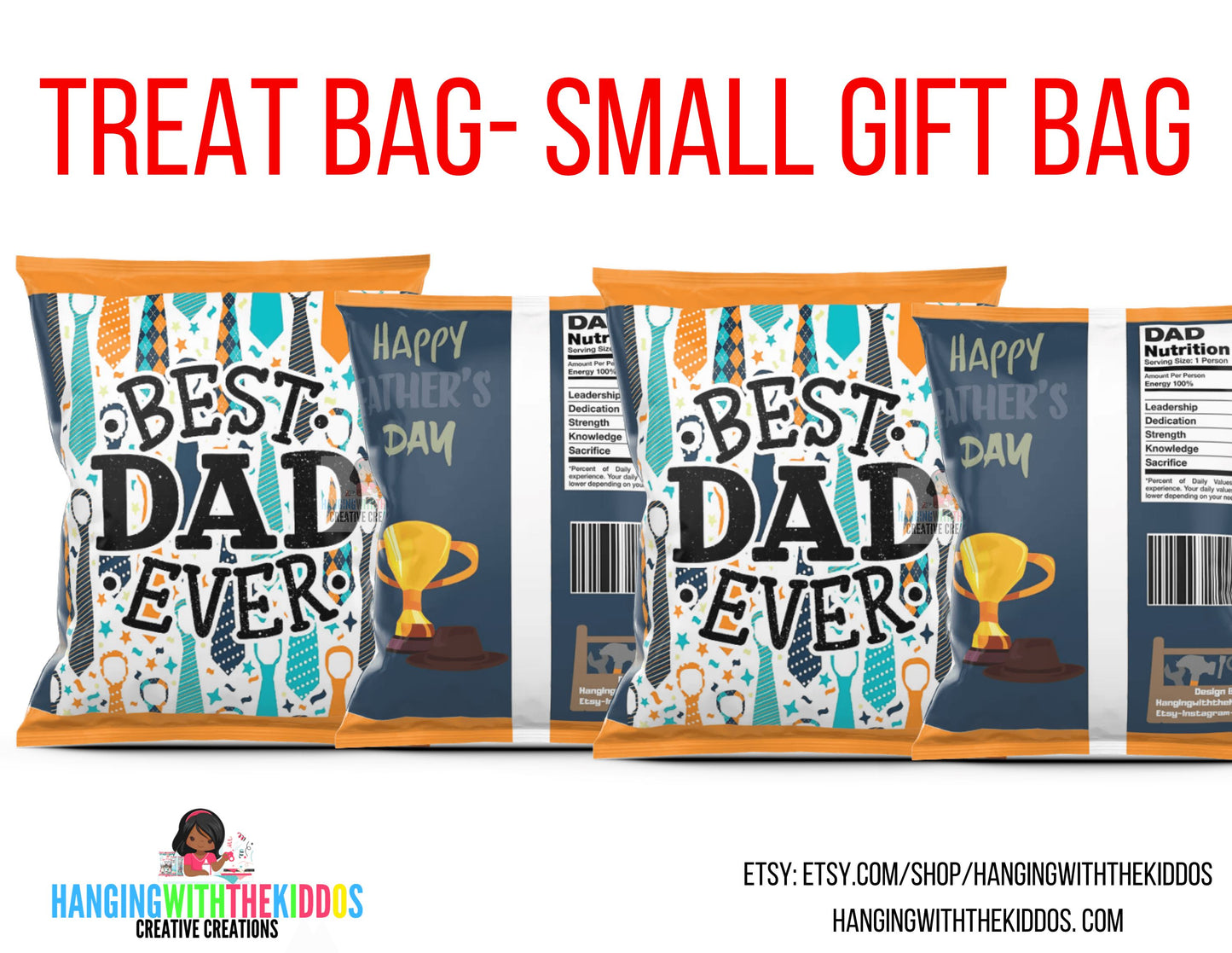 Father's Day Chip Bag Template 2 Instant Download Printable