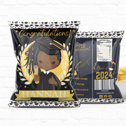 Graduation Party Custom Party Favors Chip Bags| Treat Bags-Girl 01