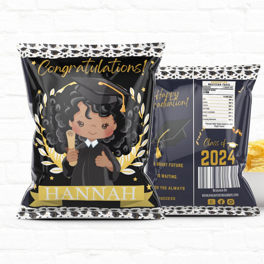 Graduation Party Custom Party Favors Personalized Chip Bags Girl 02