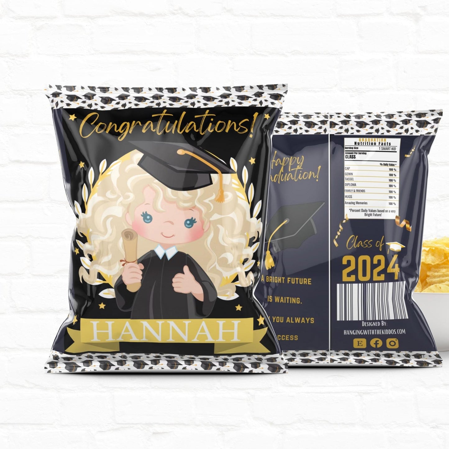 Graduation Party Custom Party Favors Personalized Chip Bags Girl 03