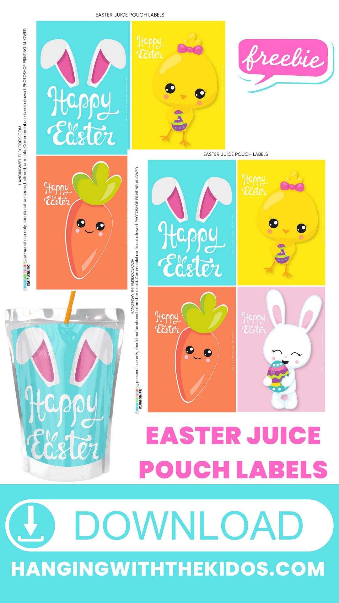 EASTER JUICE POUCH LABELS