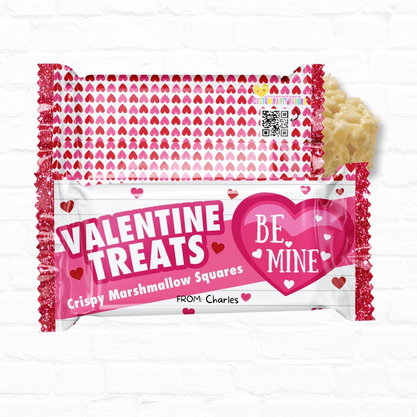 Personalized Valentine's Day Rice Krispy Treat Wrappers