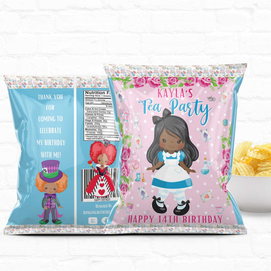Alice in Wonderland Tea Party|Ready to Edit Custom Chip Bags