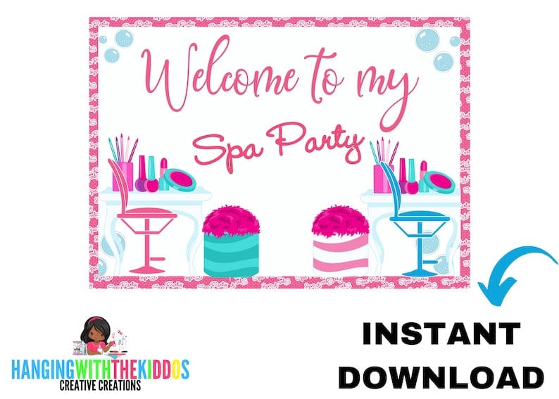Spa Party Printables| Spa Party for Girls | Spa Birthday Party Activity Signs | Instant Download