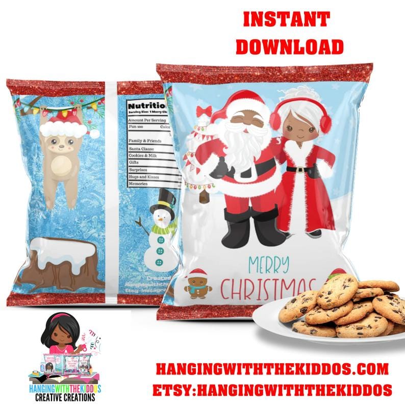 Christmas Goodie Bags | Cookie Bags |Chip Bags Mr. & Mrs Santa Claus