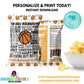 Basketball Party Chip Bag Template | Personalized Basketball Favors Goody Bags | Treat Bags Party Printables- Personalized Party Favors