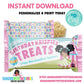 Personalized Pastel Carnival Theme Birthday Party Favor Rice Krispy Treat Labels