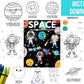 Outer Space Fun Activity Coloring Book| Space Coloring sheets Printable for Kids| INSTANT DOWNLOAD | Space Activity Coloring Pages