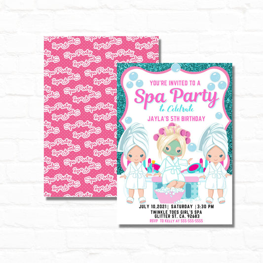 Tween Girls Spa Party Invitations| 5X7