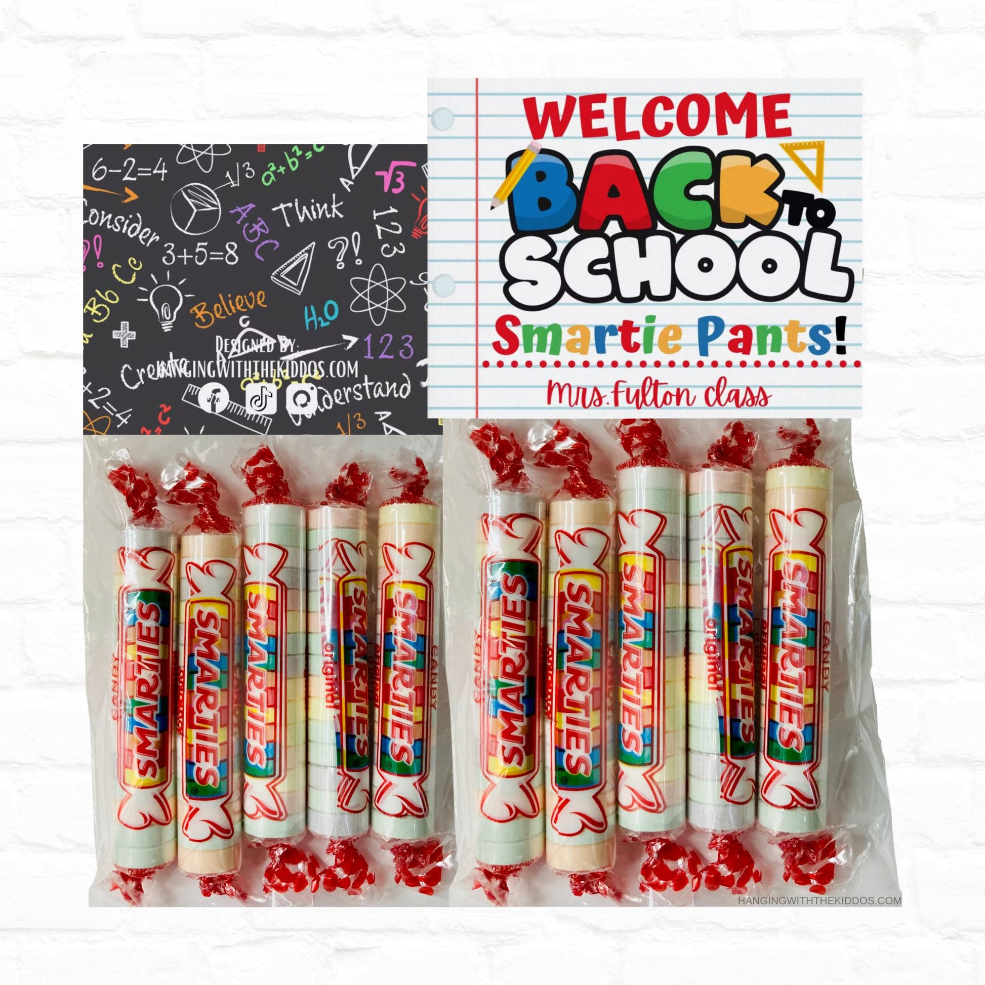 Welcome Back to School SMARTIE PANTS Bag Topper Gift from Teacher| Add to Welcome Bags or Lunch Bag | Ready to Edit Bag Toppers